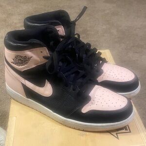 Jordan Black and Pink High-Top Sneakers